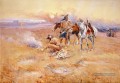 Blackfeet Burning Crow Buffalo Range Art occidental américain Charles Marion Russell